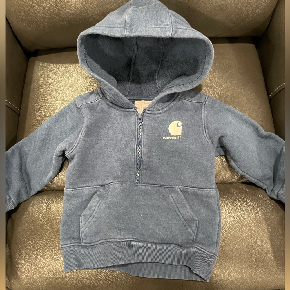Navy blue Carhartt 1/4 Zip hoodie 12 Months